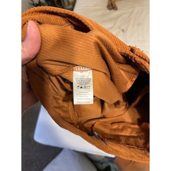 Hunter & Brown Curdoroy Orange Ribbed High Rise 70’s Style Wide Leg Pants - Picture 9 of 9